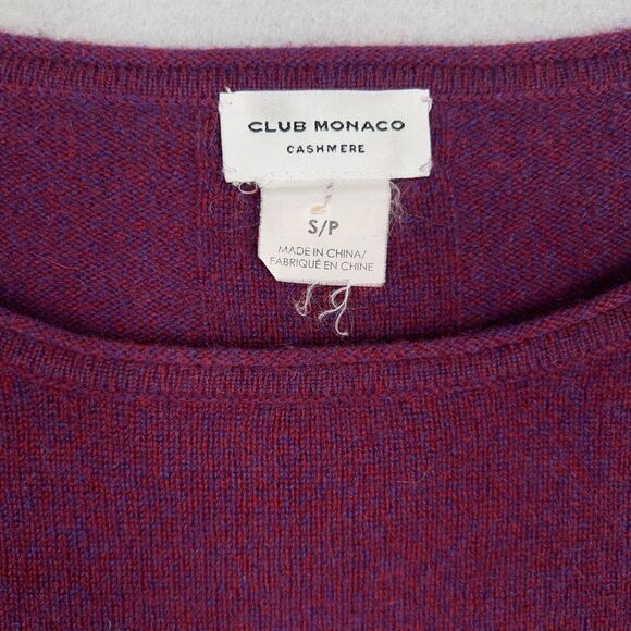 Club Monaco Sweater Womens Small Purple Burgundy Cashmere Minimal Quiet Luxury - Picture 4 of 13